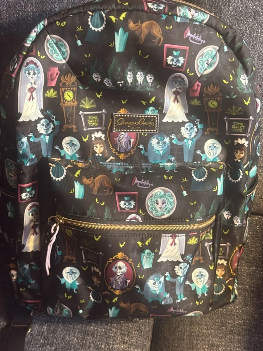 Dooney & Bourke Black Multicolor Haunted Mansion Print Backpack
